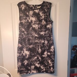 Lark & Ro Black and White Abstract Mini Dress